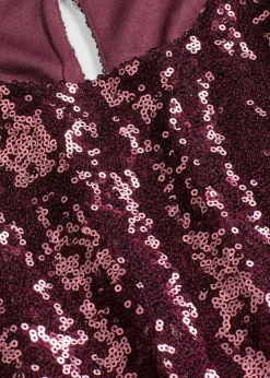 bonprix bonprix Camiseta de manga larga con lentejuelas rojo burdeos Online