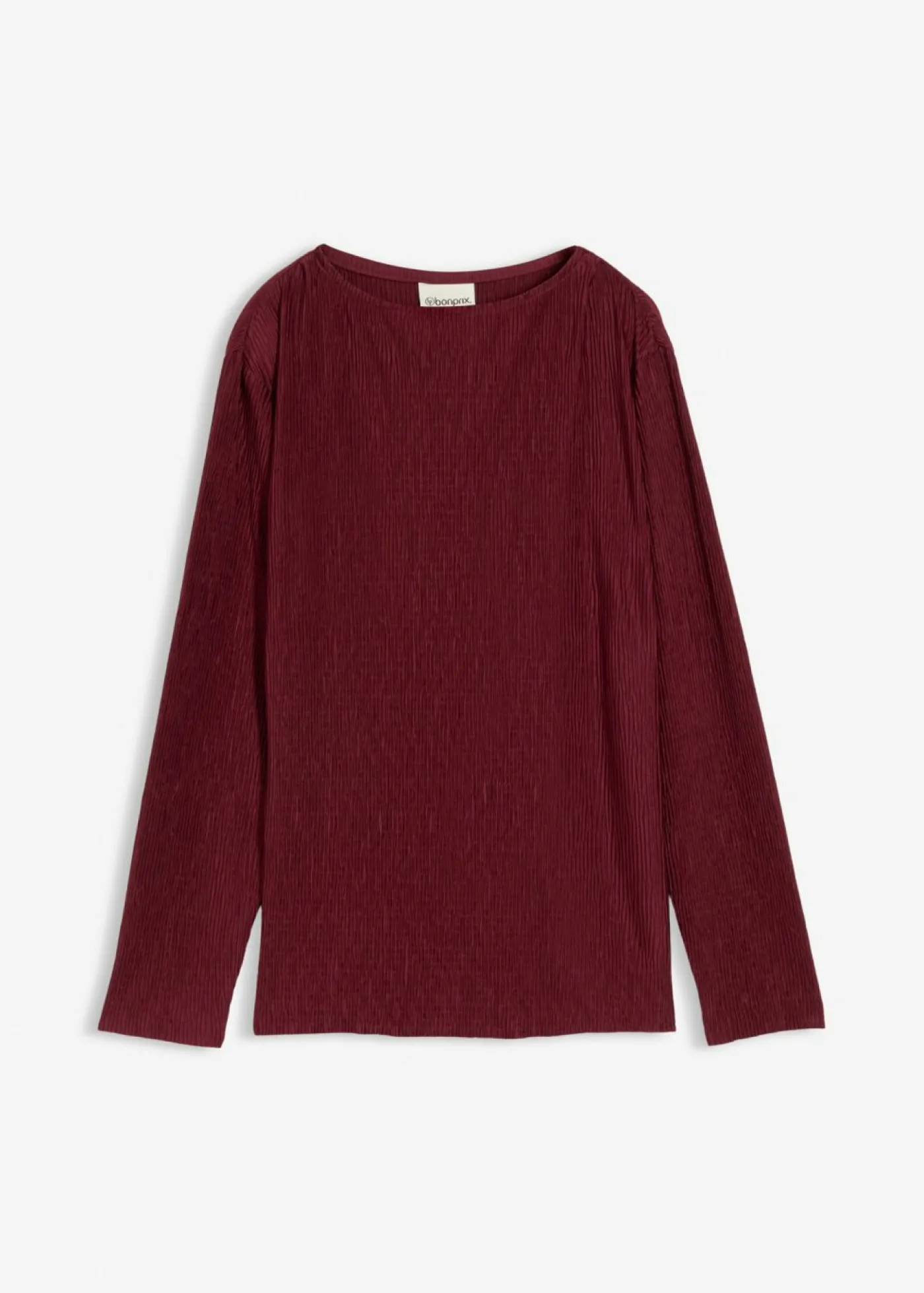 bonprix bonprix Camiseta de manga larga con efecto estructurado rojo avellana