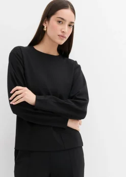 bonprix bonprix Camiseta de manga larga de Punto di Roma Negro Hot