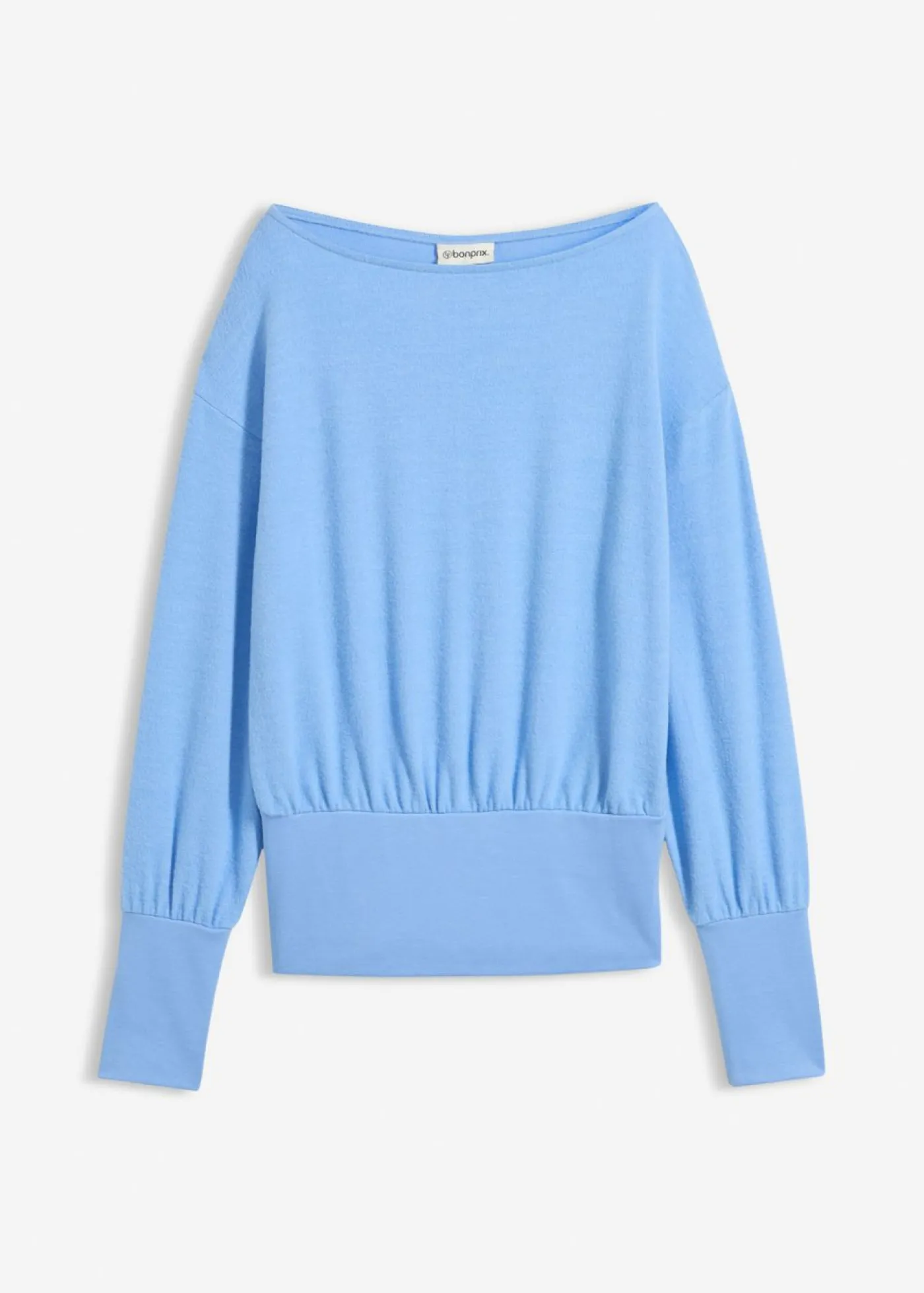 bonprix bonprix Camiseta de manga larga de suave mezcla de viscosa azul provenzal New