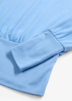 bonprix bonprix Camiseta de manga larga de suave mezcla de viscosa azul provenzal New