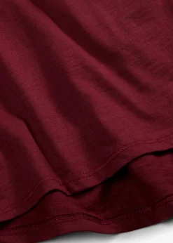 bonprix bonprix Camiseta de manga larga de algodón puro rojo avellana Online