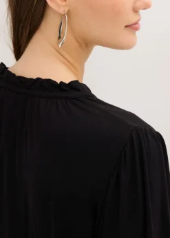 bonprix bonprix Camiseta de manga larga de mezcla de viscosa Negro New