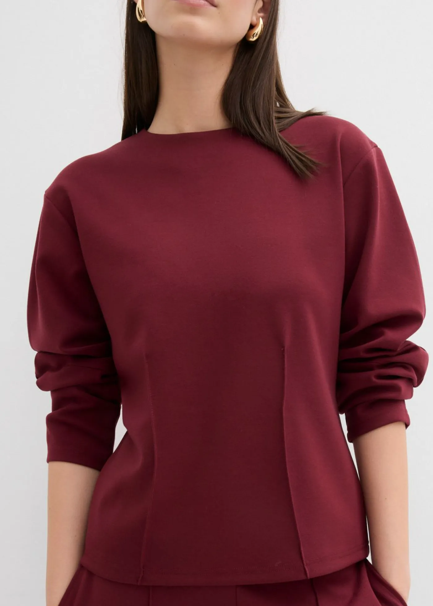 bonprix bonprix Camiseta de manga larga de Punto di Roma rojo avellana New