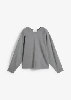 bonprix bonprix Camiseta de manga larga de cómodo Punto di Roma Gris jaspeado Clearance
