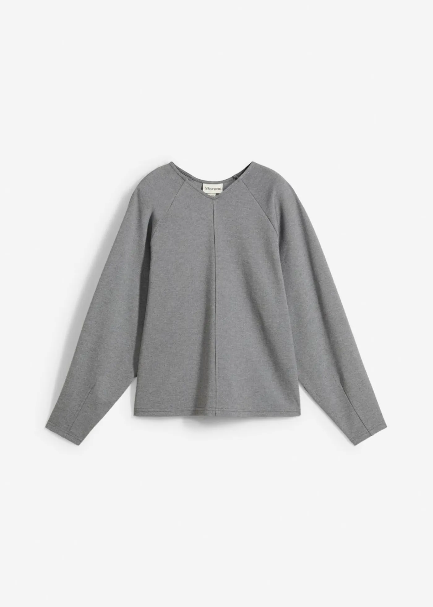 bonprix bonprix Camiseta de manga larga de cómodo Punto di Roma Gris jaspeado Clearance