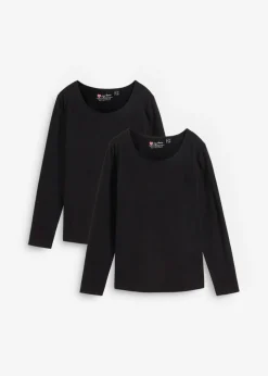 bonprix bonprix Camiseta de manga larga (2 unidades) Negro-negro Outlet