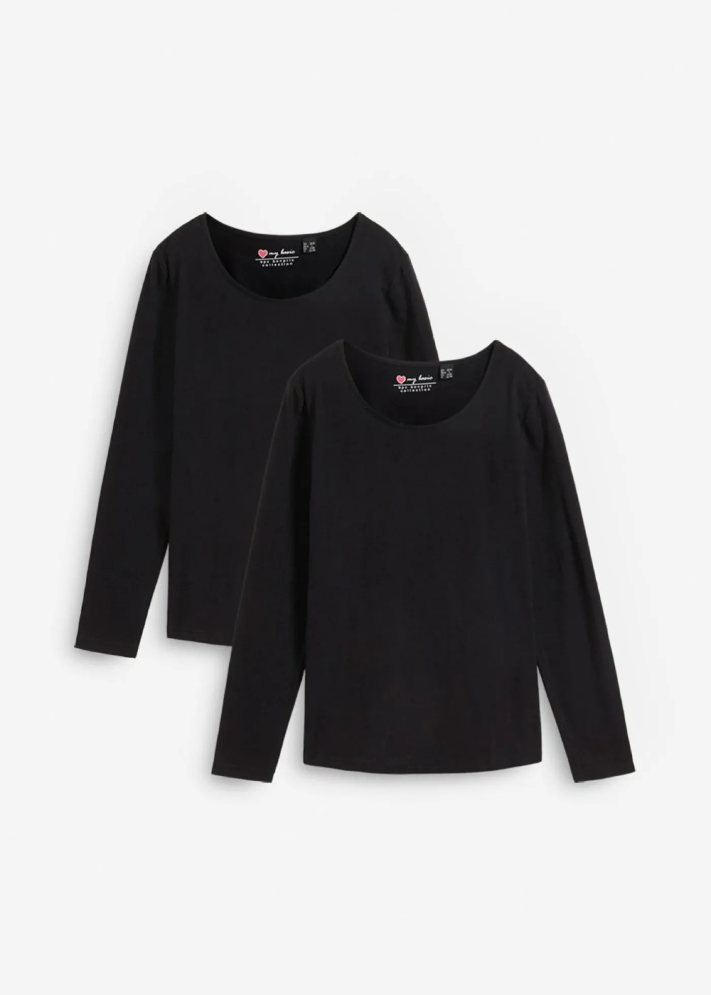 bonprix bonprix Camiseta de manga larga (2 unidades) Negro-negro Outlet
