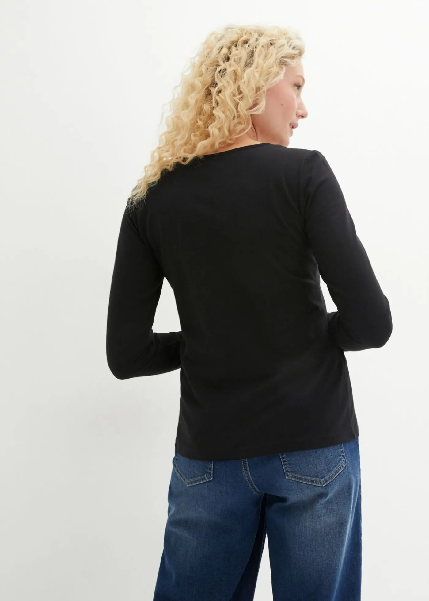 bonprix bonprix Camiseta de manga larga (2 unidades) Negro-negro Outlet