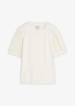 bonprix bonprix Camiseta de mezcla de algodón Blanco lana Online