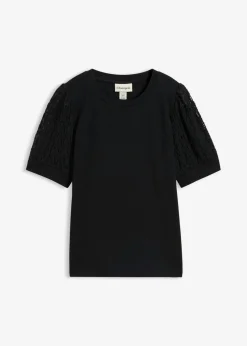 bonprix bonprix Camiseta de mezcla de algodón Negro New
