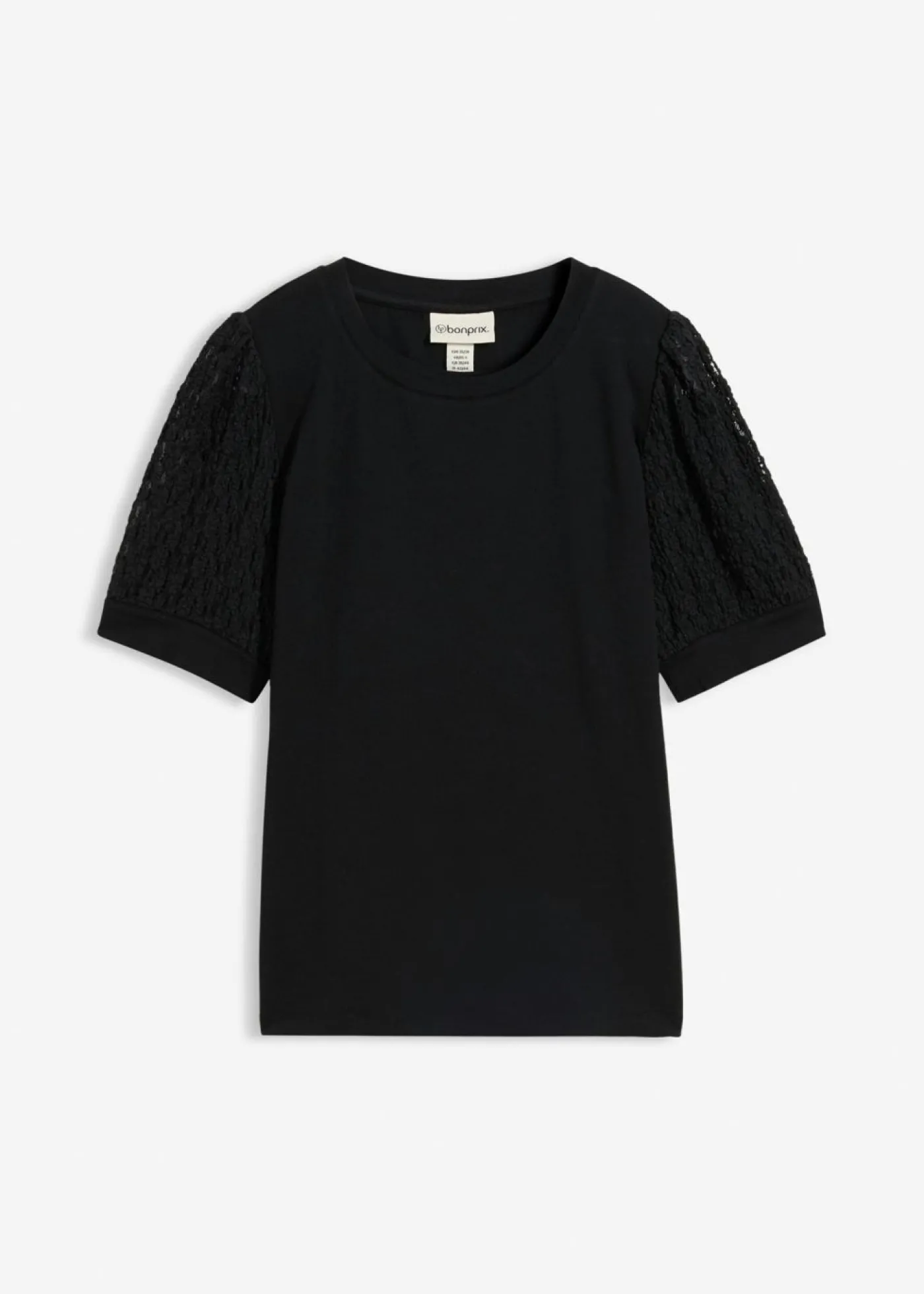 bonprix bonprix Camiseta de mezcla de algodón Negro New