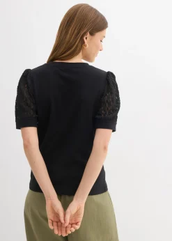 bonprix bonprix Camiseta de mezcla de algodón Negro New