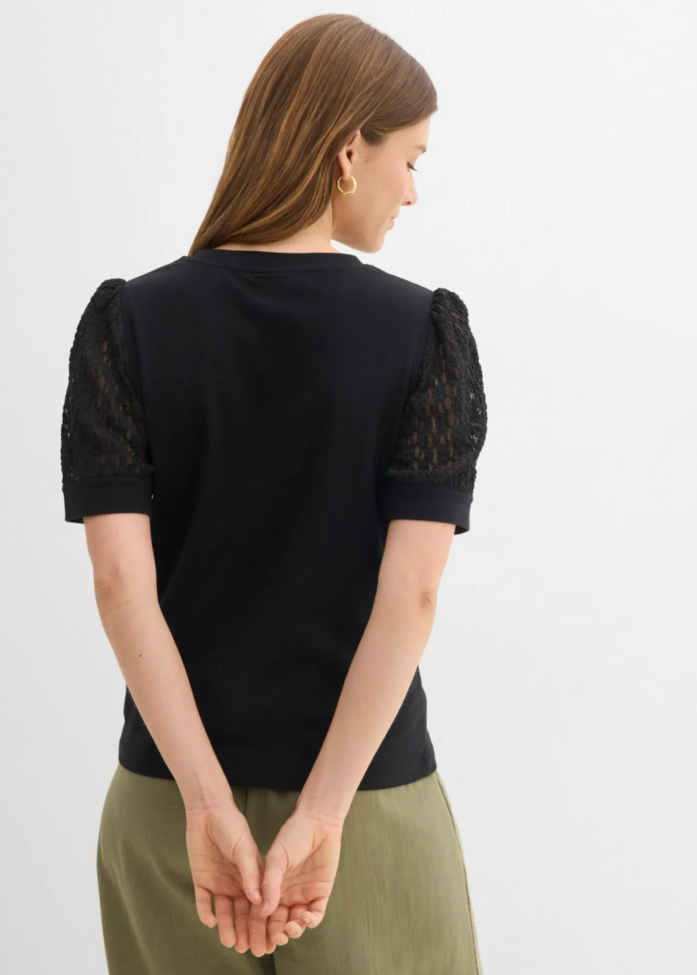 bonprix bonprix Camiseta de mezcla de algodón Negro New