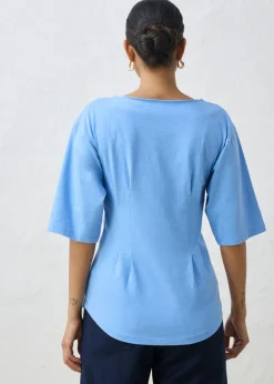 bonprix bonprix Camiseta de mezcla de algodón azul provenzal Clearance