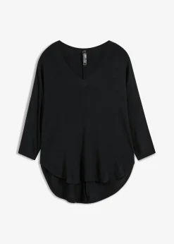 bonprix bonprix Camiseta de mezcla de viscosa fluida Negro New