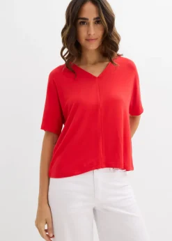 bonprix bonprix Camiseta de mezcla de viscosa fresa Clearance