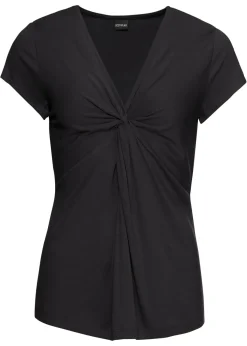 bonprix bonprix Camiseta de mezcla de viscosa Negro Online