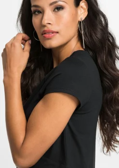bonprix bonprix Camiseta de mezcla de viscosa Negro Online
