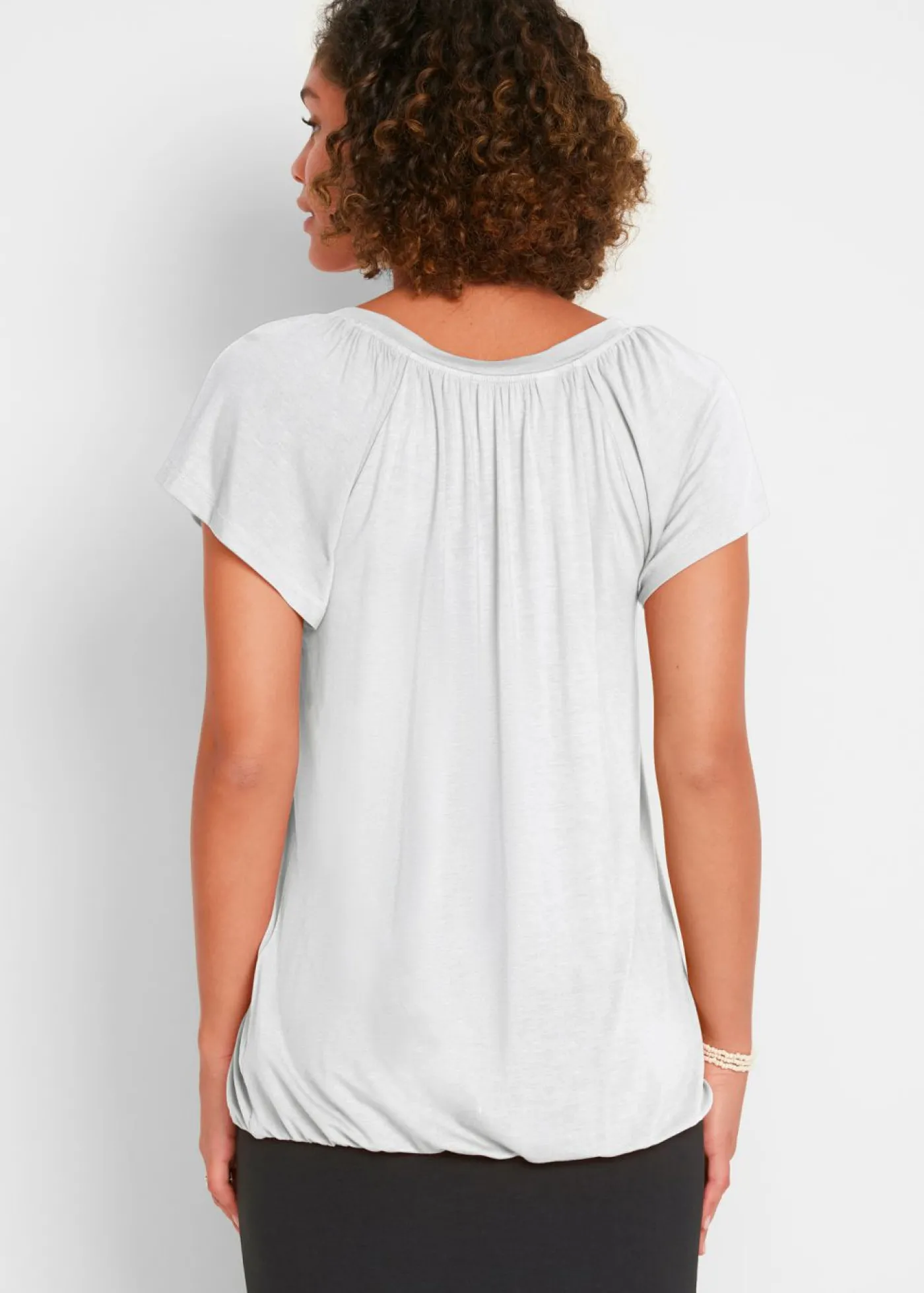 bonprix bonprix Camiseta de mezcla de viscosa Blanco Outlet