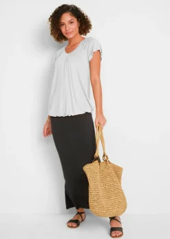 bonprix bonprix Camiseta de mezcla de viscosa Blanco Outlet