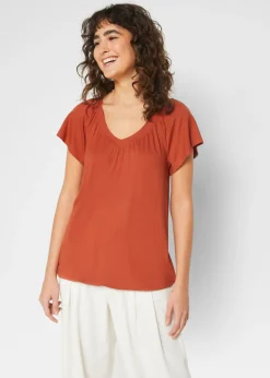 bonprix bonprix Camiseta de mezcla de viscosa caoba Discount