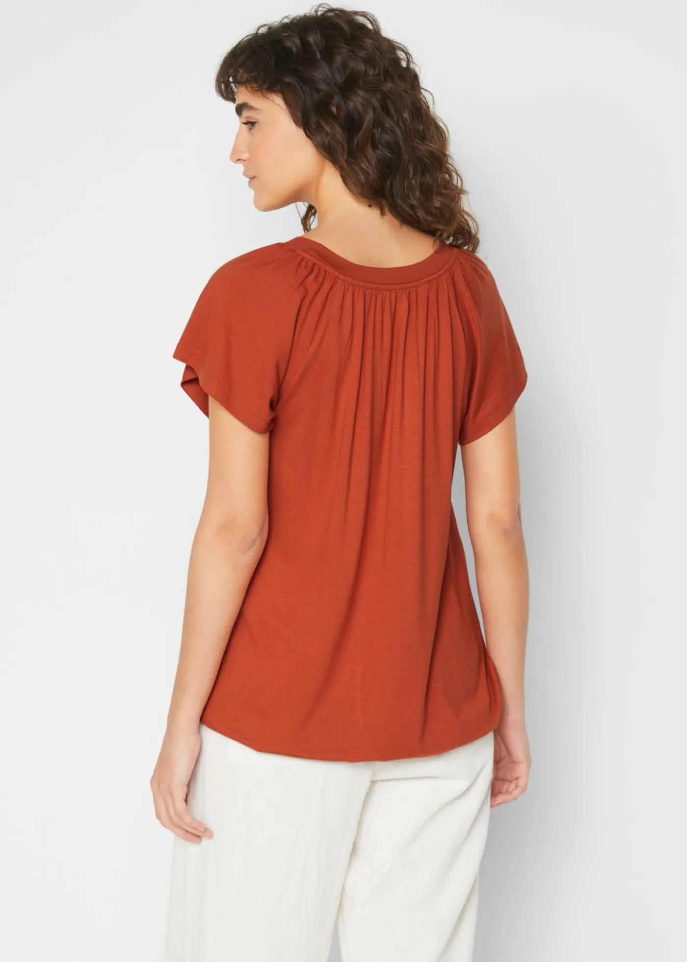 bonprix bonprix Camiseta de mezcla de viscosa caoba Discount