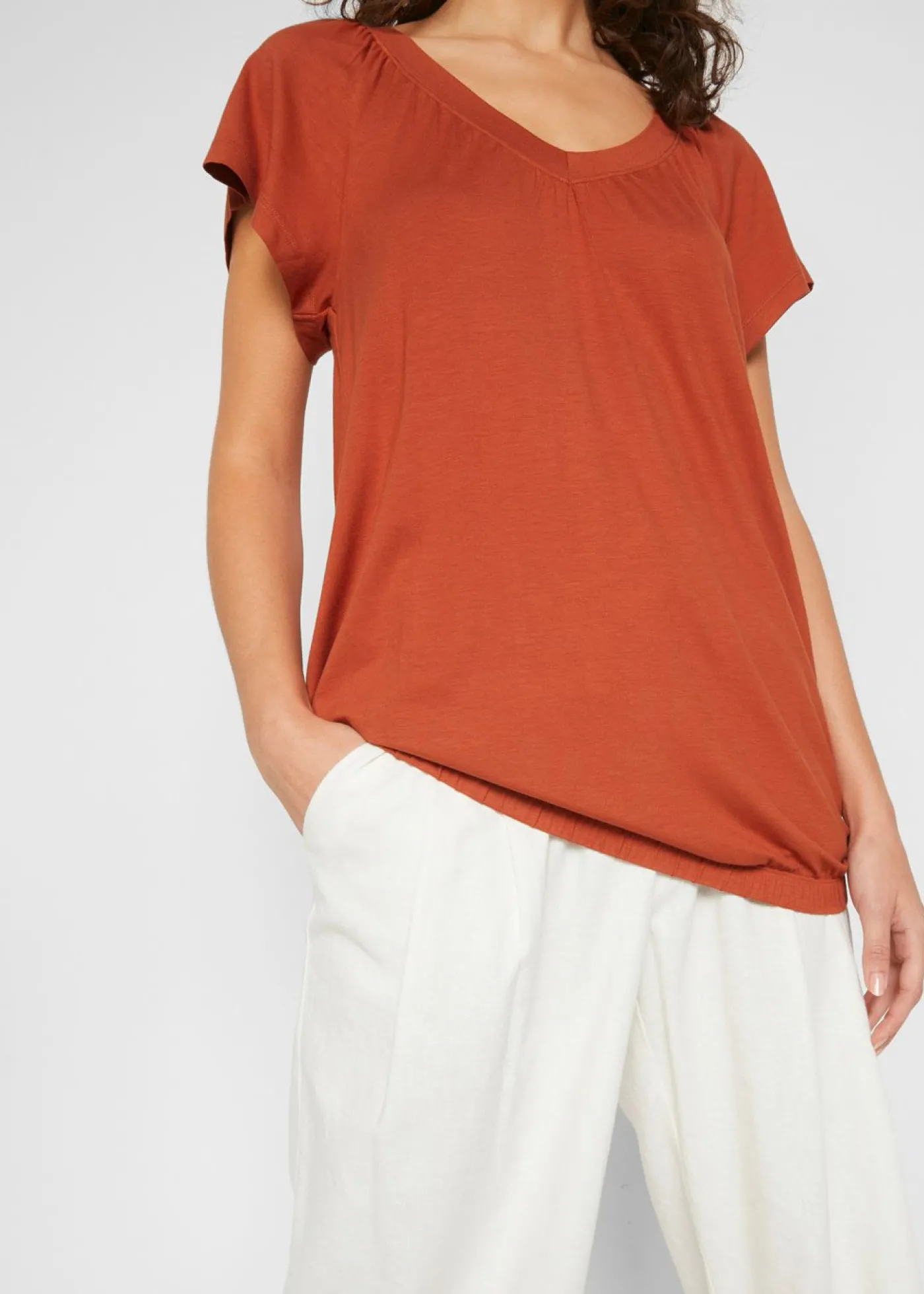 bonprix bonprix Camiseta de mezcla de viscosa caoba Discount