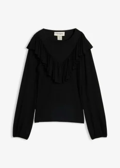 bonprix bonprix Camiseta de mezcla de viscosa Negro Clearance