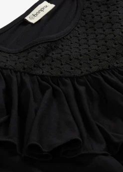 bonprix bonprix Camiseta de mezcla de viscosa Negro Clearance