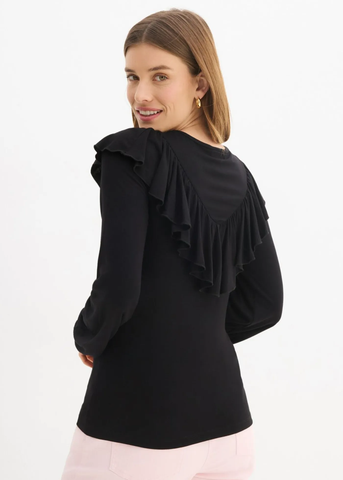 bonprix bonprix Camiseta de mezcla de viscosa Negro Clearance