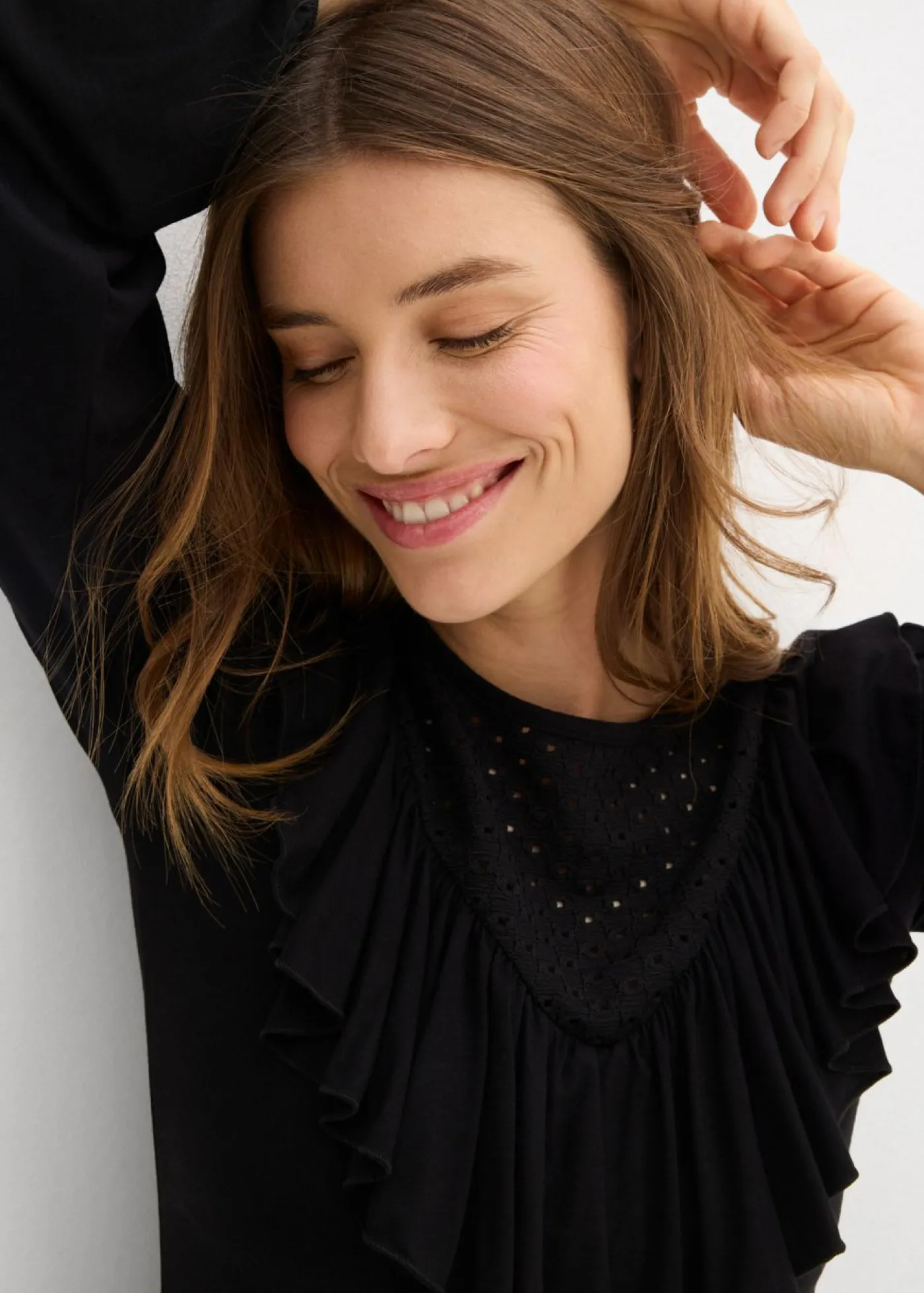 bonprix bonprix Camiseta de mezcla de viscosa Negro Clearance