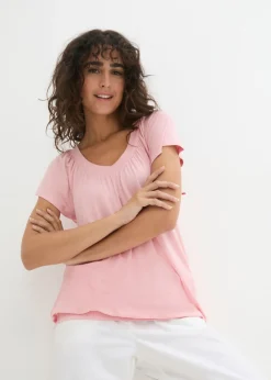 bonprix bonprix Camiseta de mezcla de viscosa rosa pastel Sale