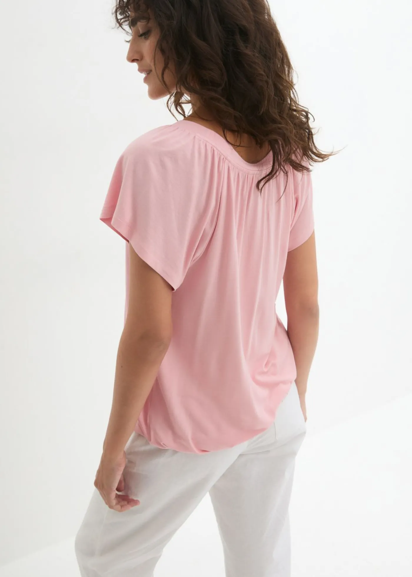 bonprix bonprix Camiseta de mezcla de viscosa rosa pastel Sale