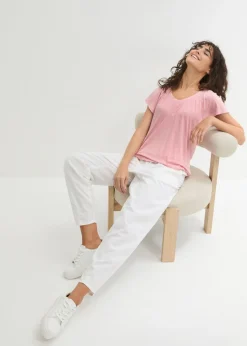 bonprix bonprix Camiseta de mezcla de viscosa rosa pastel Sale