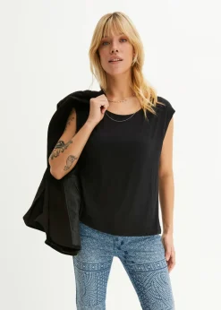 bonprix bonprix Camiseta de mezcla de viscosa Negro Best