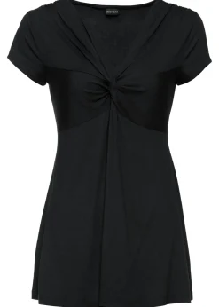 bonprix bonprix Camiseta de mezcla de viscosa Negro