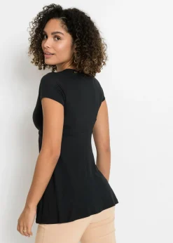 bonprix bonprix Camiseta de mezcla de viscosa Negro
