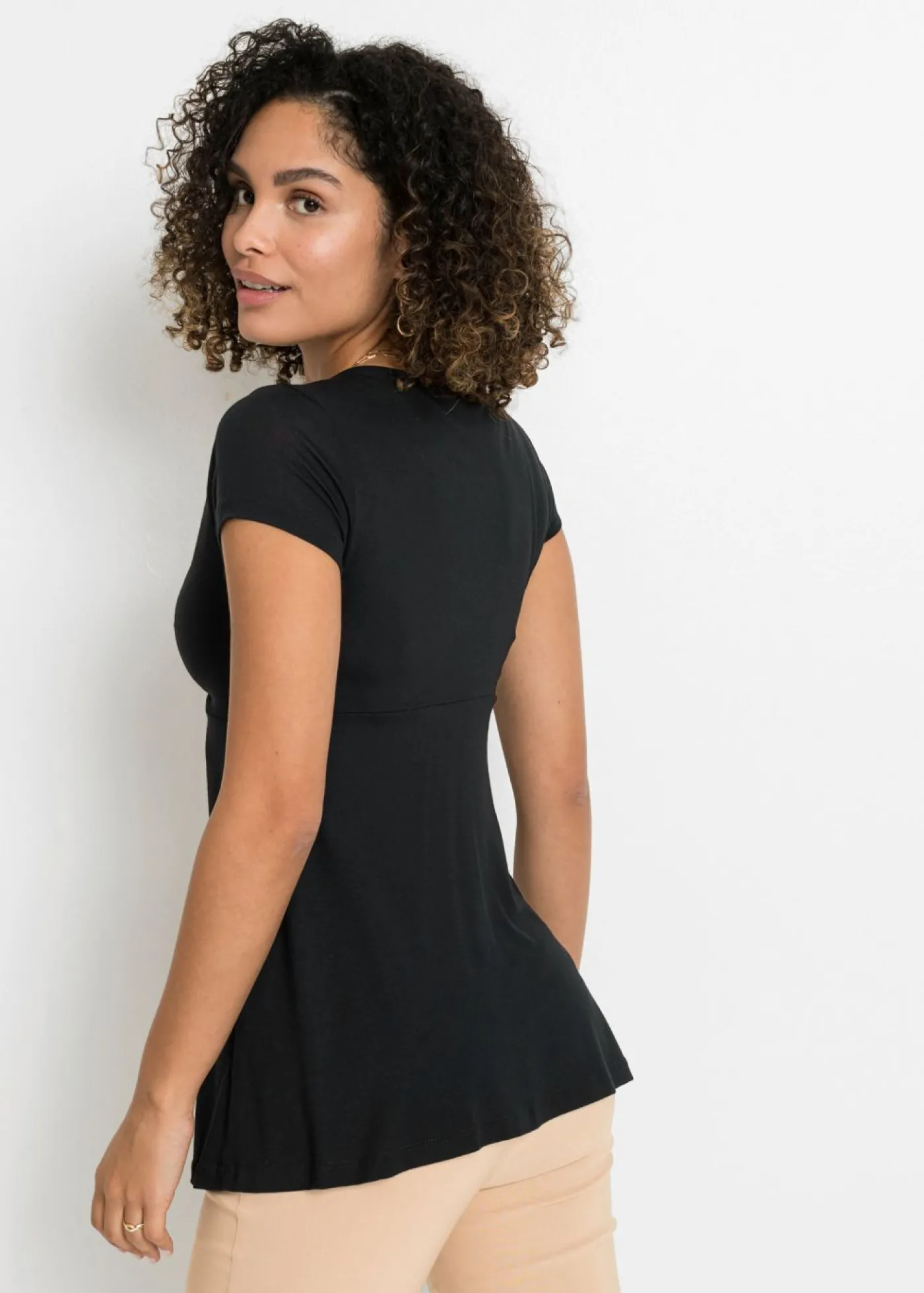 bonprix bonprix Camiseta de mezcla de viscosa Negro