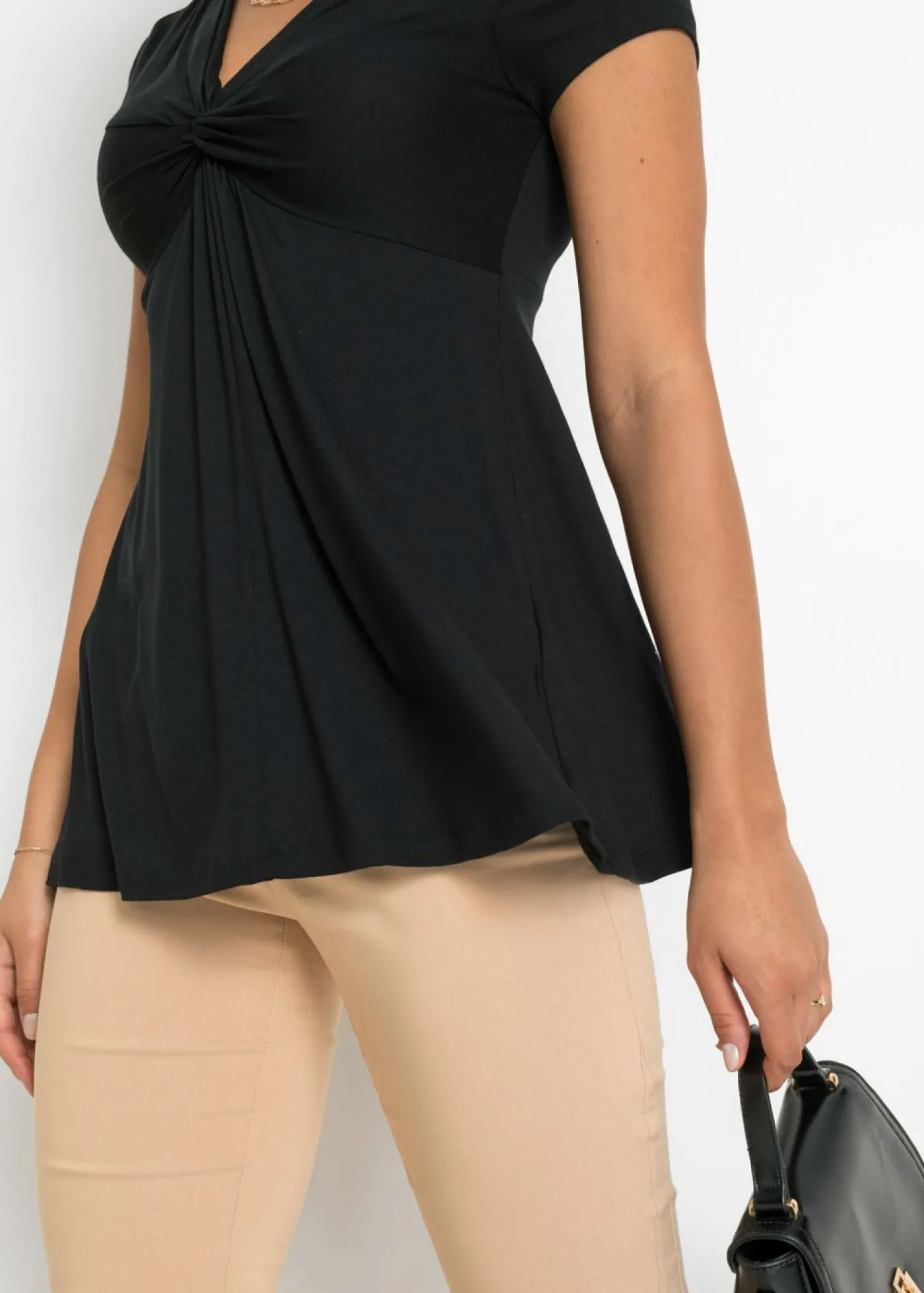 bonprix bonprix Camiseta de mezcla de viscosa Negro