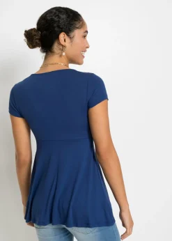 bonprix bonprix Camiseta de mezcla de viscosa Azul oxford