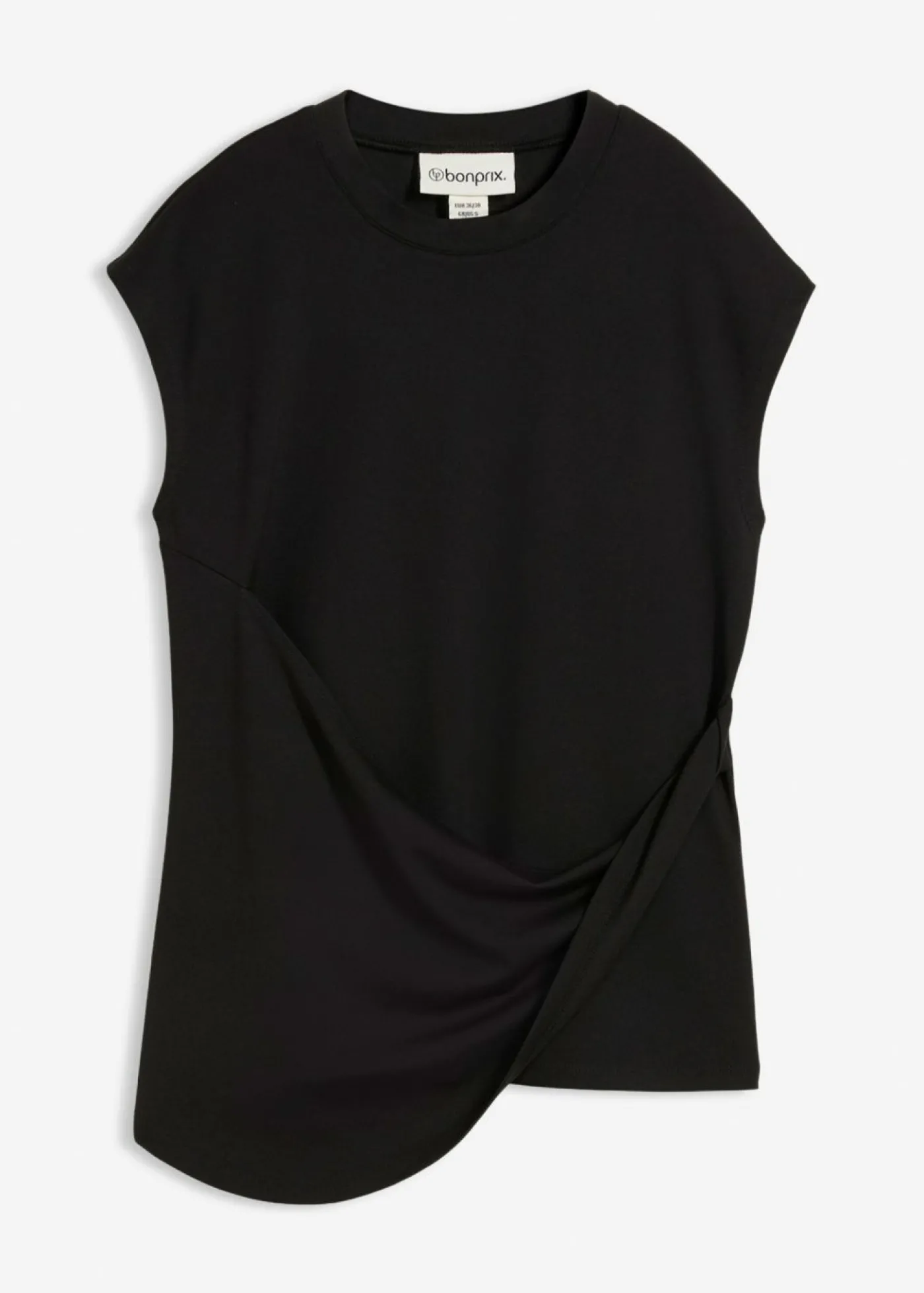 bonprix bonprix Camiseta de mezcla de viscosa con dobladillo asimétrico Negro Online