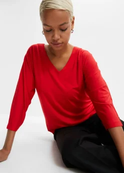 bonprix bonprix Camiseta de mezcla de viscosa fluida fresa Sale