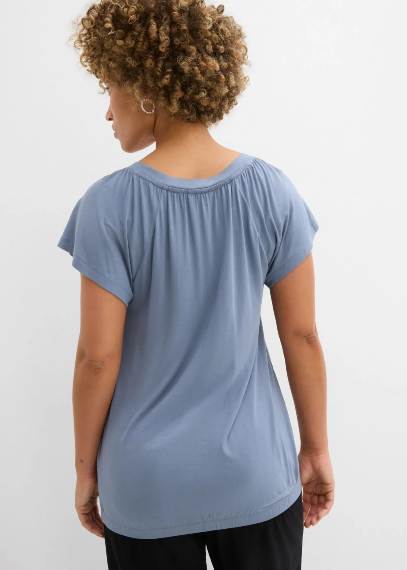 bonprix bonprix Camiseta de mezcla de viscosa Azul ahumado Clearance