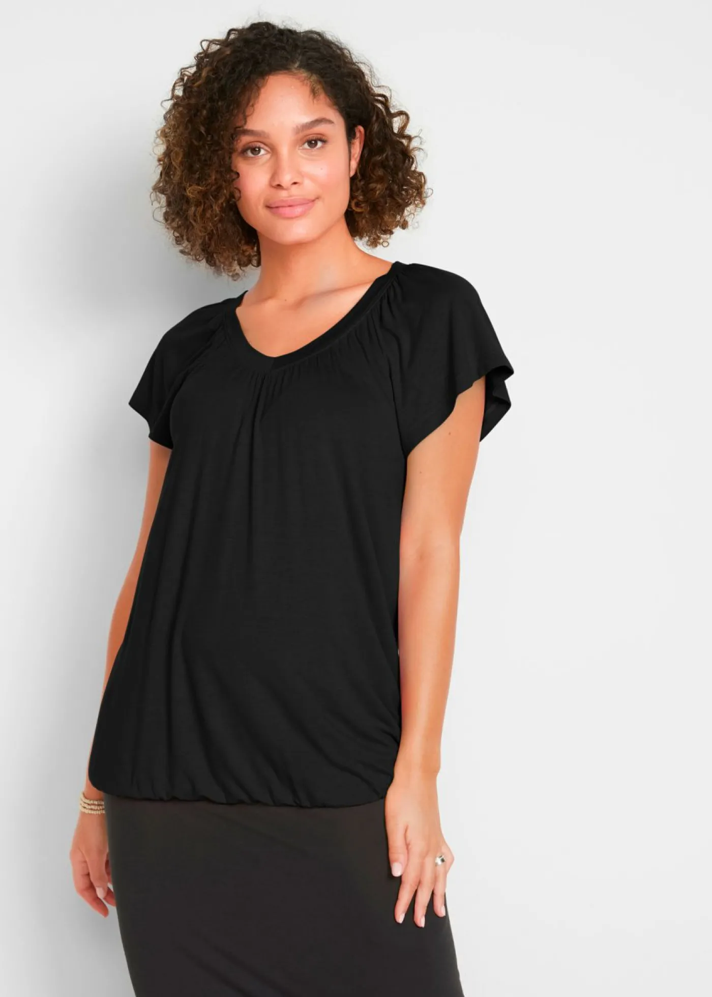 bonprix bonprix Camiseta de mezcla de viscosa Negro Best