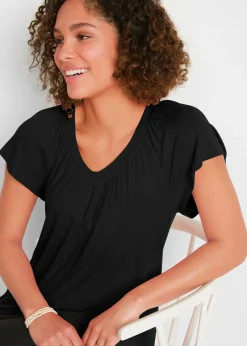 bonprix bonprix Camiseta de mezcla de viscosa Negro Best