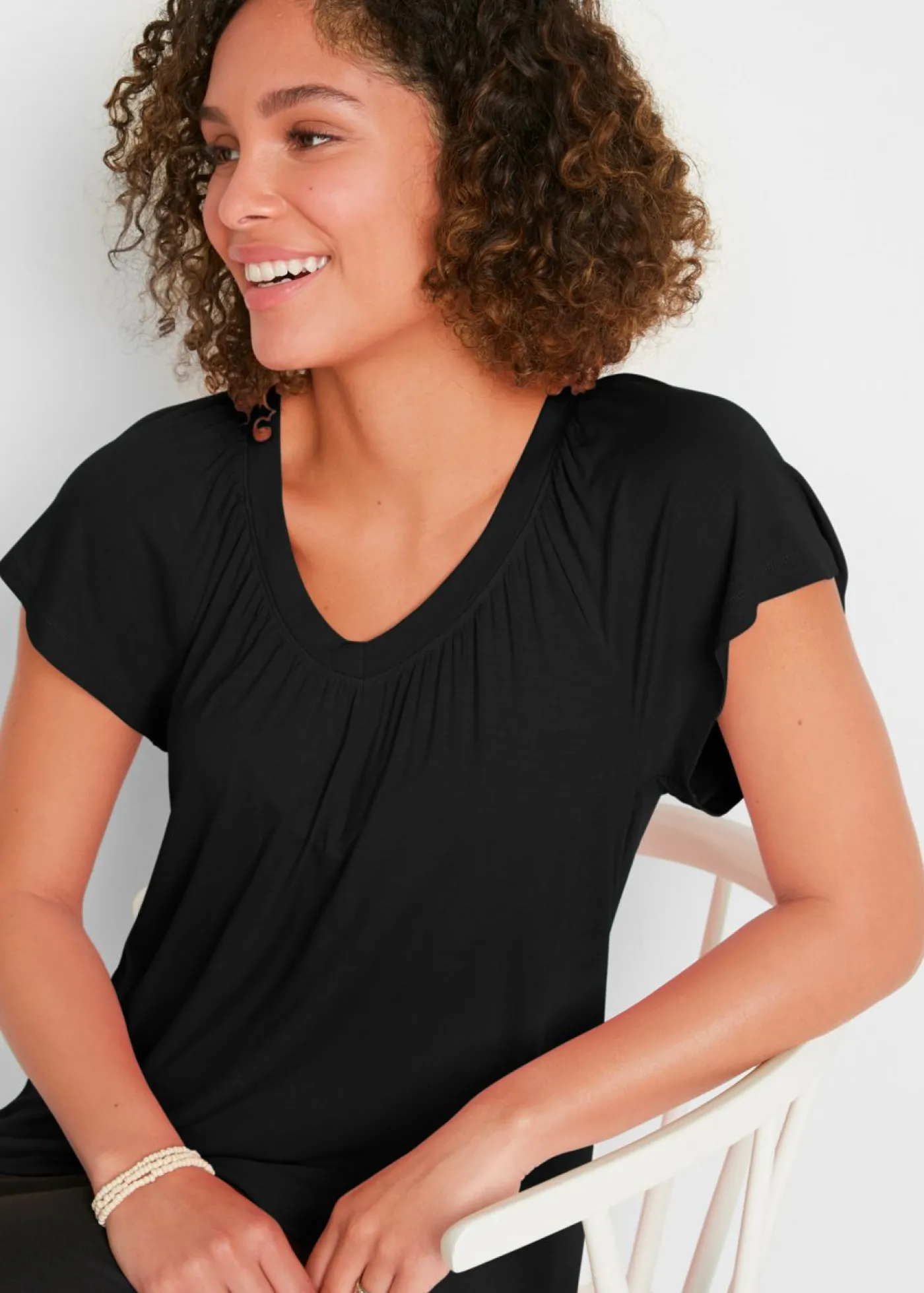 bonprix bonprix Camiseta de mezcla de viscosa Negro Best