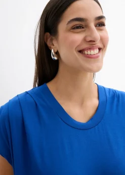 bonprix bonprix Camiseta de mezcla de viscosa fluida azul genciana New