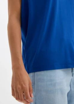 bonprix bonprix Camiseta de mezcla de viscosa fluida azul genciana New