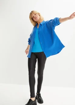 bonprix bonprix Camiseta de mezcla de viscosa fluida azul mediterráneo Clearance